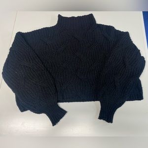 Black Free People Cropped Sweater - small
